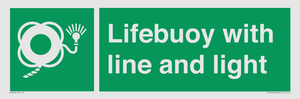 Lifebuoy with line and light